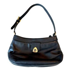 Etienne Aigler Black 3 Compartment Mid Size Gold Hardware Shoulder Bag Vintage